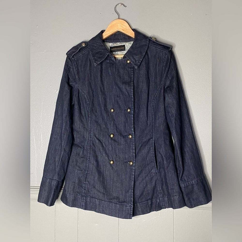 Chinese Laundry Double-Breasted Fully Lined Jean Coat Jacket Womens Size Small